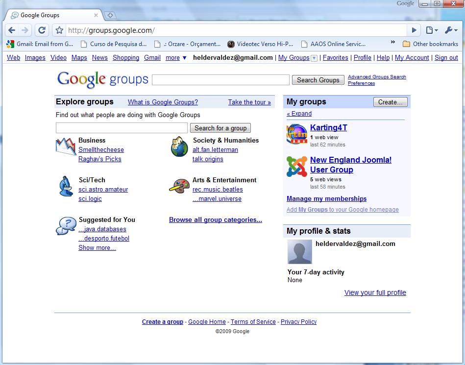Grupos de Discussão “Newsgroups”