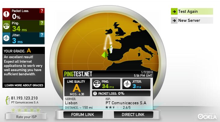 Testar Ligação à Internet