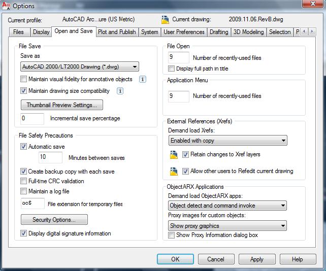 AutoCAD 2010 – Alterar configurações