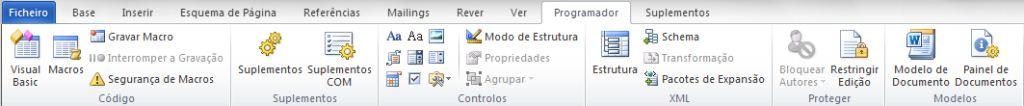 Microsoft Office 2010 Menu Programador
